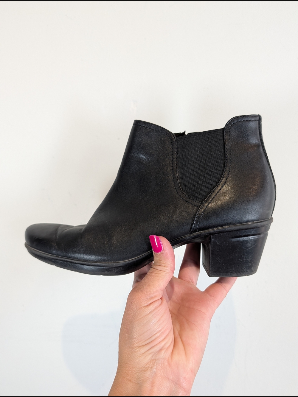 Clarks Black Leather Chelsea Ankle Bootie